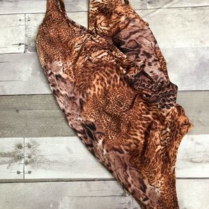 Vintage Gottex One-Piece Swimsuit Leopard Print